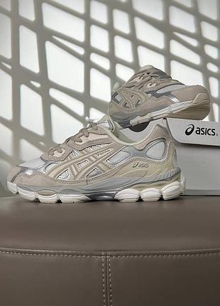 Жіночі кросівки asics gel-nyc beige white silver