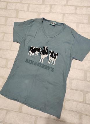 Котоновая, качественная, котоновая футболка от бренда ben&jerrys.4 фото