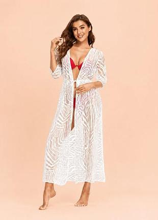Легкая пляжная туника в стиле oversize
