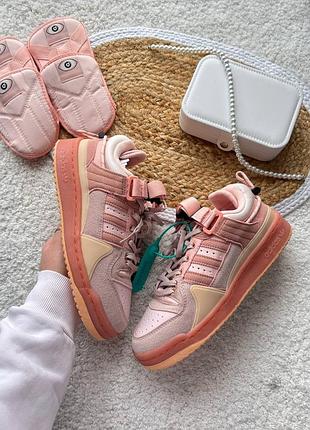 Стильные женские кроссовки adidas forum low bad bunny pink easter egg