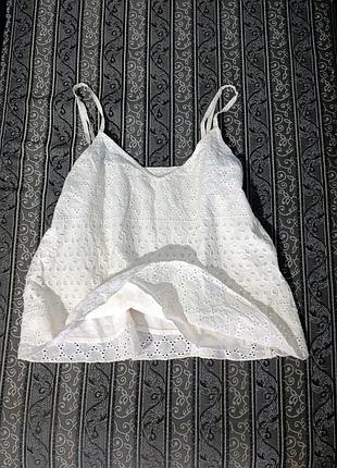 Топ кремовый хлопковый hollister размер с