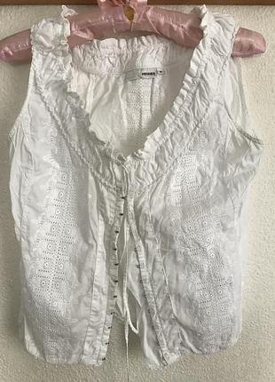 Блузка жіноча біла hennes розмір 38 100% cotton