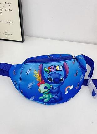 Дитяча сумка-бананка стич і ліло, stitch lilo поясна сумка барсетка синій (755691543666)