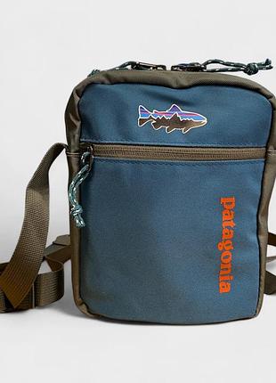 Сумка через плечо patagonia 20*15 серо-бирюзовая