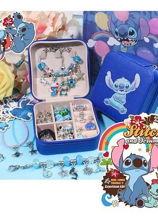 Детский набор для создания браслетов и ожерелья stitch стич 72 pcs