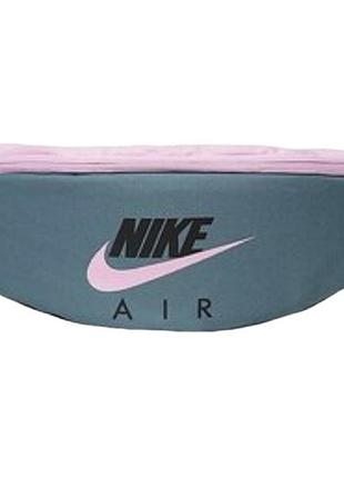 Поясна сумка nike heritage hip pack-air сіро-рожева