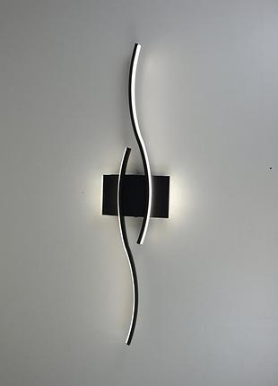 Волнообразное настенное led бра "silk" b377-1000 bk 60w