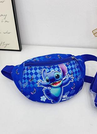 Дитяча сумка-бананка стич і ліло, stitch lilo поясна сумка барсетка синій1 (755691527427)