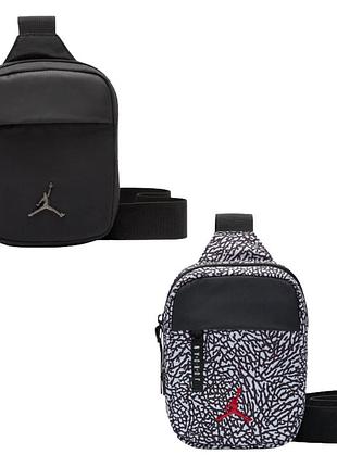 Сумка jordan airborne hip bag месенджер барсетка чорно-біла
