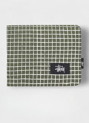 Кошелек stussy 11x9 зеленый в клетку (в коробке)