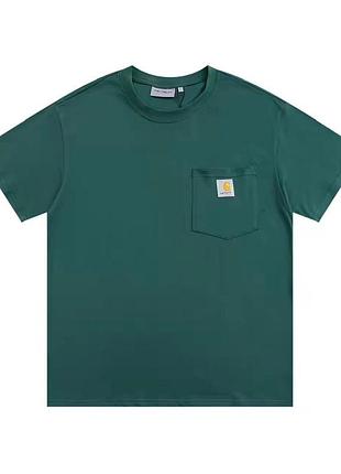 Мужская футболка carhartt кархарт зеленая m(р)