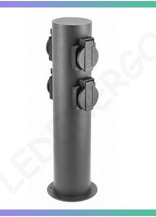 Столбик садовый gtv corta-p 36 графит 4 розетки schucko для улицы ip54 3500w освещение