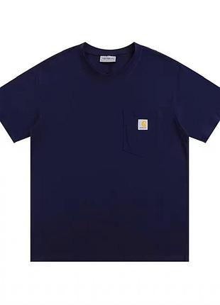 Мужская футболка carhartt кархарт синяя xl(р)