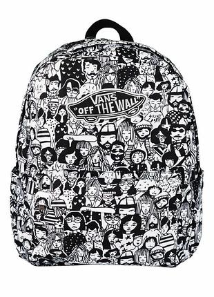 Рюкзак vans realm backpack black/white faces