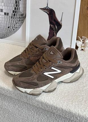 Стильные женские кроссовки new balance 9060 brown beige