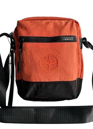 Сумка через плече stone island 20*15 помаранчева