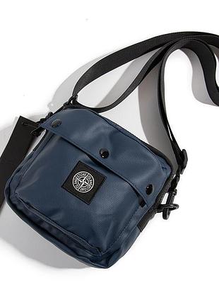 Сумка через плече stone island 16x16 синя