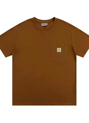 Мужская футболка carhartt кархарт коричневая xl(р)