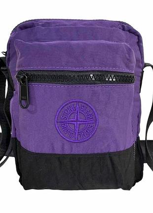 Сумка через плече stone island 20*15 фіолетова
