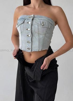 🌸 джинсовий топ на ґудзиках pretty little thing plt🌸