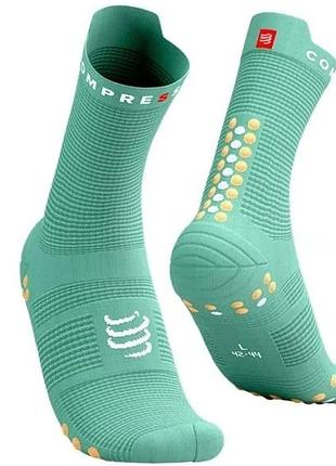 Носки compressport pro racing socks v4.0 run higt / creme de menthe/papaya punch t3 (42-44)