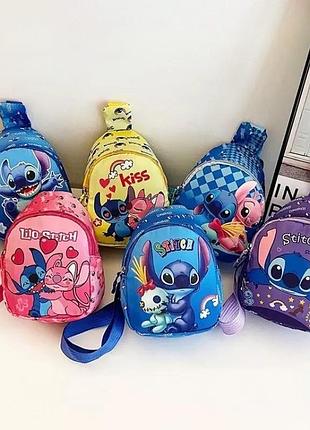 Дитяча сумка стіч і ангел, stitch angel сумка через плече stitch angel синя i