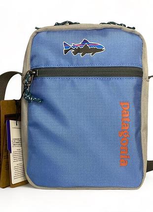 Сумка через плече patagonia 20*15 сіро-блакитна
