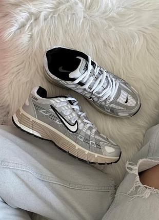 Стильные женские кроссовки nike p-6000 dark silver beige
