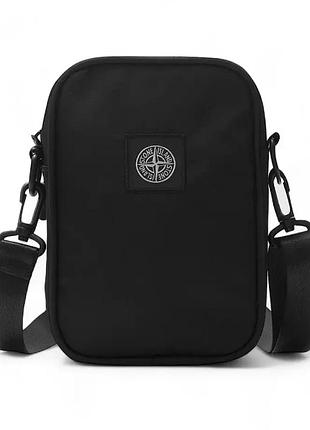 Сумка через плече stone island 18*12 чорна