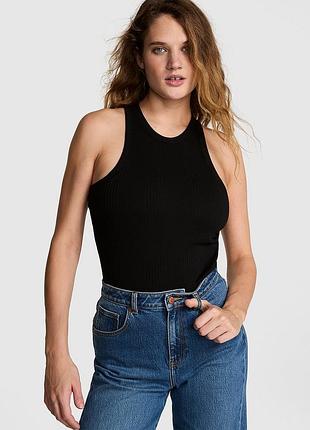 Топ майка в рубчик pink (victoria's secret) xs (маломірить на xxs)