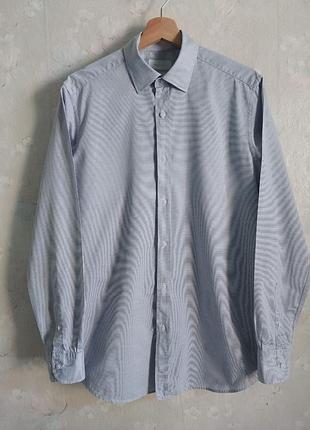 Рубашка мужская massimo dutti m 46р., голубая, хлопок