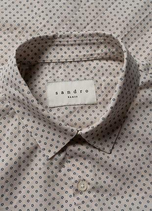 Sandro paris flock-print floral pattern cotton button up shirt [smh017208]