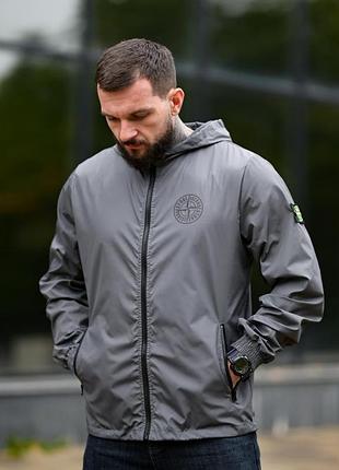 Ветровка карман stone island grey 4 пп8001
