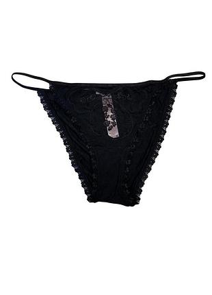 Оригінальні трусики rihanna savage fenty cotton high leg lace string bikini detail black