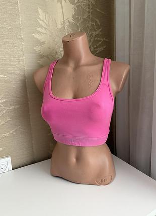 Ярко-розовый спортивный топ victoria's secret с логотипом vsx