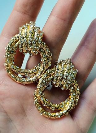 Винтажные серьги door knocker в стиле 80-90-х / американский винтаж без клейма