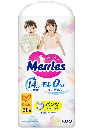 Трусики-підгузки merries для дітей розмір xl 12-22 кг/ 38 шт (super jumbo)