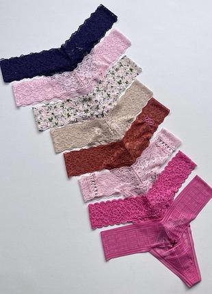 Трусики виктория сикрет victoria’s secret трусы кружевные комплект
