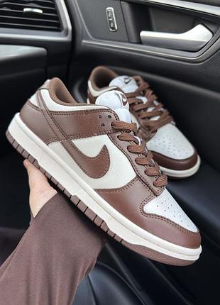 Кроссовки nike dunk low brown white