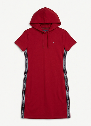 Яркое спортивное платье-худи tommy hilfiger с лампасами (оригинал)