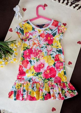 Яркое платье с цветочным принтом от polo ralph lauren.
