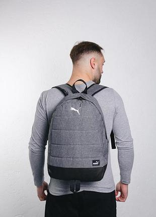 Рюкзак матрас серый меланж puma, белое лого