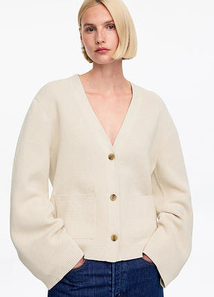 Кардиган arket knit cardigan с накладными карманами/размер xs-s