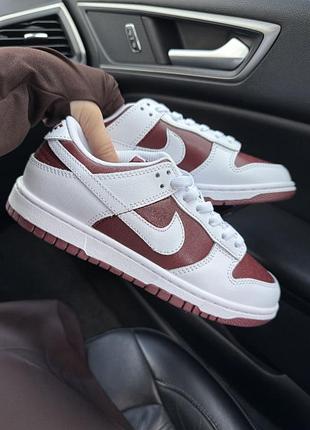 Кросівки nike sb dunk white bordo