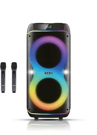 Портативна акустика zxx-8085, 80 вт, 2×8", bluetooth, tws, usb, sd, fm, караоке