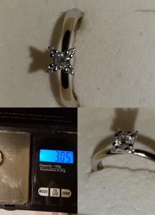 Шикарное кольцо с бриллиантом 750 италия3 фото