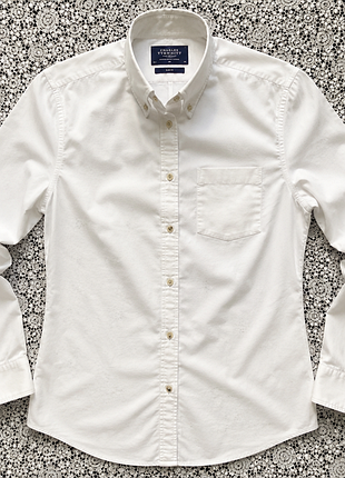 Charles tyrwhitt white slim fit сорочка 100% бавовна