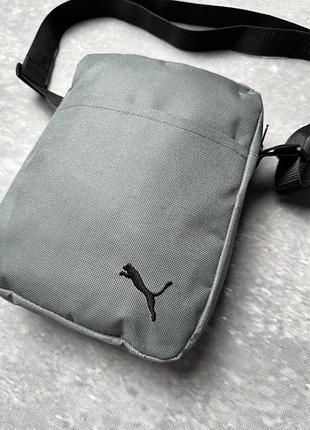 Барсетка puma сіра чорне лого (харьков)