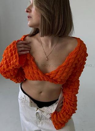 🌸 яскраво-помаранчевий кроп-топ  від prettylittlething🌸