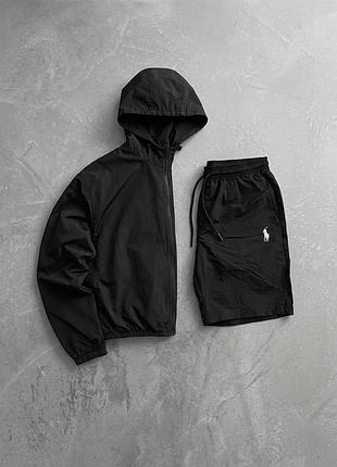 Чоловічий спортивний костюм вітровка+шорти polo ralph lauren premium якості на кожен день, стильна та зручна модель